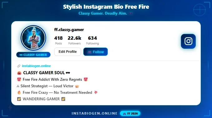 Stylish Instagram Bio Free Fire